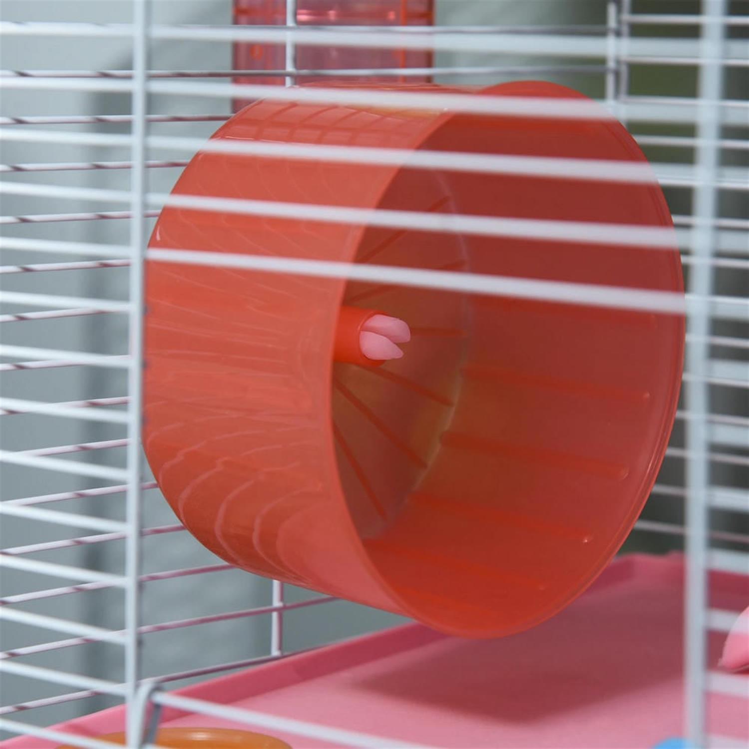 resenkos 18" Hamster Cage, Gerbil Cage with Exercise Wheels Tube for Small Hamsters, 5 Tiers Small Animal Habitats Portable Travel Carrier, Green