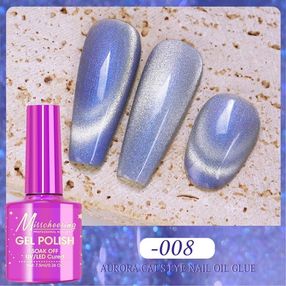 Gel de esmalte para ojos de gato brillante y colorido Daylight Crystal Cat's Eye, 7,5 ml de goma de metilo