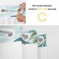 thumbnail image 5 of Teal Green Sea Turtle No Hook Shower Curtain Waterproof, Bathroom Curtains with Snap in Liners and See Through Top Window, Coastal Summer Beach Seaweed Hotel Style Bathtub Curtains Shower 72"Wx84"L, 5 of 8