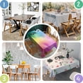 thumbnail image 4 of Rainbow Tie Dye Swirl Pattern Rectangle Tablecloth 60"x84",Waterproof Polyester Rectangle Table Cloth, Wipeable Spillproof Polyester Tablecloth for Dining, Camping, Indoor and Outdoor, 4 of 5