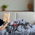 thumbnail image 3 of Animal Soft Flannel Fleece Throw Blanket, Grunge Lion Portrait with Hipster Glasses Nerd Humor Comic King Illustration, Cozy Plush for Indoor and Outdoor Use, 70" x 90", Blue Black Red, by Ambesonne, 3 of 5