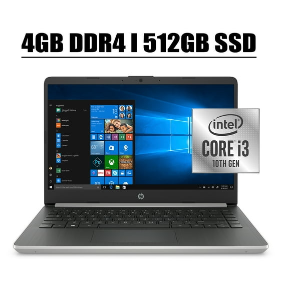Latest 2020 HP 14 Business Laptop Computer I 14 inch HD Micro-Edge Display I 10th Gen Intel Dual-Core i3-1005G1 I 4GB DDR4 512GB SSD I USB 3.1 Type-C 802.11ac Bluetooth 4.2 HDMI Win 10