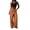 Saffron_#11, variant on Sewkxo Womens Linen Palazzo Pants Drawstring Elastic Waist Casual Wide Leg Trousers with Pockets,Saffron S