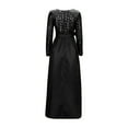 thumbnail image 5 of adviicd Robes de Soirée pour Femmes Élégantes Robes Maxi Moulantes à Manches Longues Col en V Froncé Robe de Cocktail Soirée Noire,TTTG, 5 of 5