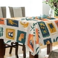 thumbnail image 5 of Yayeee Tablecloths 60" x 108" Rectangle Wrinkle Resistant Party Table Cover, Beige Playful Stamp, 5 of 8