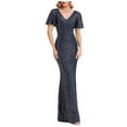 thumbnail image 1 of Robes de Mariée Élégantes Robes Formelles Robes d'Invités de Mariage Slim Parti Paillettes Maxi Robe Robes de Retour, 1 of 7