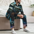 thumbnail image 7 of Fotbe Starry Sky Colorful Crocodile A Pattern Long Sleeve Pajama Set for Men,Sleepwear Set,2-piece Loungewear Set,Soft PJs Comfy Nightwear with Pockets-XX-Large, 7 of 7
