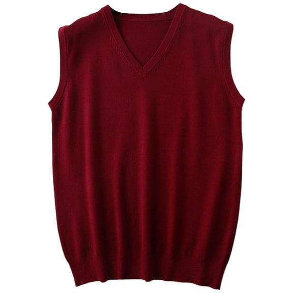 Wdgfv Men's Sleeveless Knit Sweater Vest V-Neck Design Lightweight Layering Piece for Smart Casual Attire and Wear