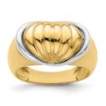 thumbnail image 1 of 14k Two-Tone Gold Oval Shrimp Fan Design Ring, 1 of 1