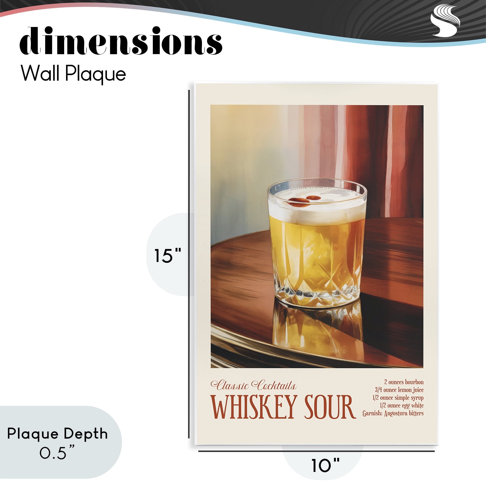 Stupell Industries Whiskey Sour on Table Wall Plaque Art, design by Andreas Magnusson