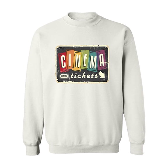 Cinema Tickets Retro Sign Sweatshirt Men -Image by Shutterstock, Male Medium
