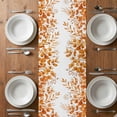 thumbnail image 4 of Table Runner 120 Inches Long for Kitchen Dining, Orange Eucalyptus Leaves Dresser Scarf Farmhouse, Dining Table Decorations for Wedding/Parties, Spring Summer Botanical 13 x 120 In, 4 of 8