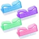 thumbnail image 1 of 4 Pcs Nail Clean Brush，Plastic Handle Nail Finger Tip Scrubbing Brushes Double Sided & Vertical Cleaning Scrubbing Brush for Toes Nails Hands Garden, Home & Salon Use(B), 1 of 5