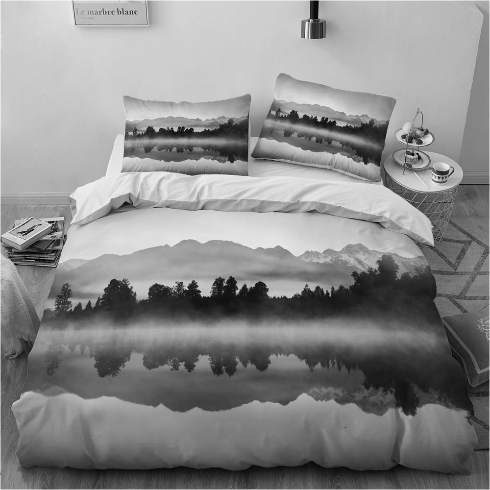 3D Print Twin Size Bedding Duvet Cover Sets Beach Woods Scenery for