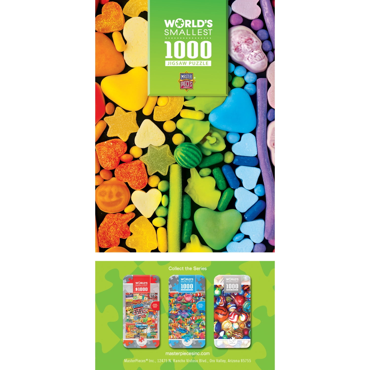 MasterPieces 1000 Piece Puzzle with Tin - Rainbow Candy - 11.3"x16.8"