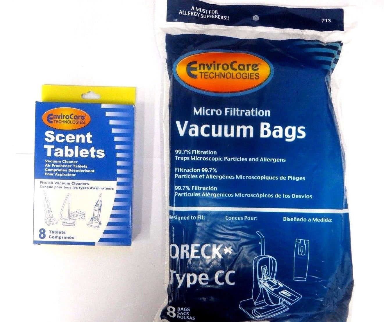 8 Bags Envirocare Oreck XL Vacuum Cleaner bags w/ Belt 