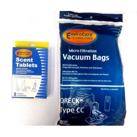 Oreck Vacuum Cleaner Bags To Fit Style CC, and all XL Upright Models (8 Bags & 8 Scent