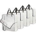 thumbnail image 1 of Bolsa de almacenamiento transparente en juego de 4, bolsa de mudanza grande XXL de 60x60 cm con asa de transporte, bolsa de almacenamiento para ropa, juguetes, edredón para lavandería, garaje o desván, 1 of 5