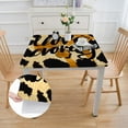 thumbnail image 2 of Acheng Leopard Print Words Love Beyond Words Square Tablecloth Outdoor Fitted 100% Polyester Fiber 46*46, 2 of 8