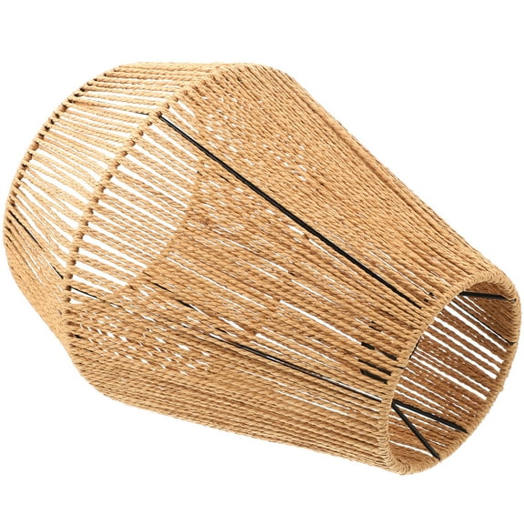 IBASETOY Lamp Shade Home Light Brown Handwoven Light Shade 1Pack for Living Room