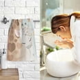 thumbnail image 6 of Coolnut Mommy Baby Giraffe Hand Towels Set of 2 Soft Absorbent Towel Hand Cloth, Cotton Fingertip Bath Towels for Home, Bathroom Hotel, Gym and Spa 28 X 16 in, 6 of 6