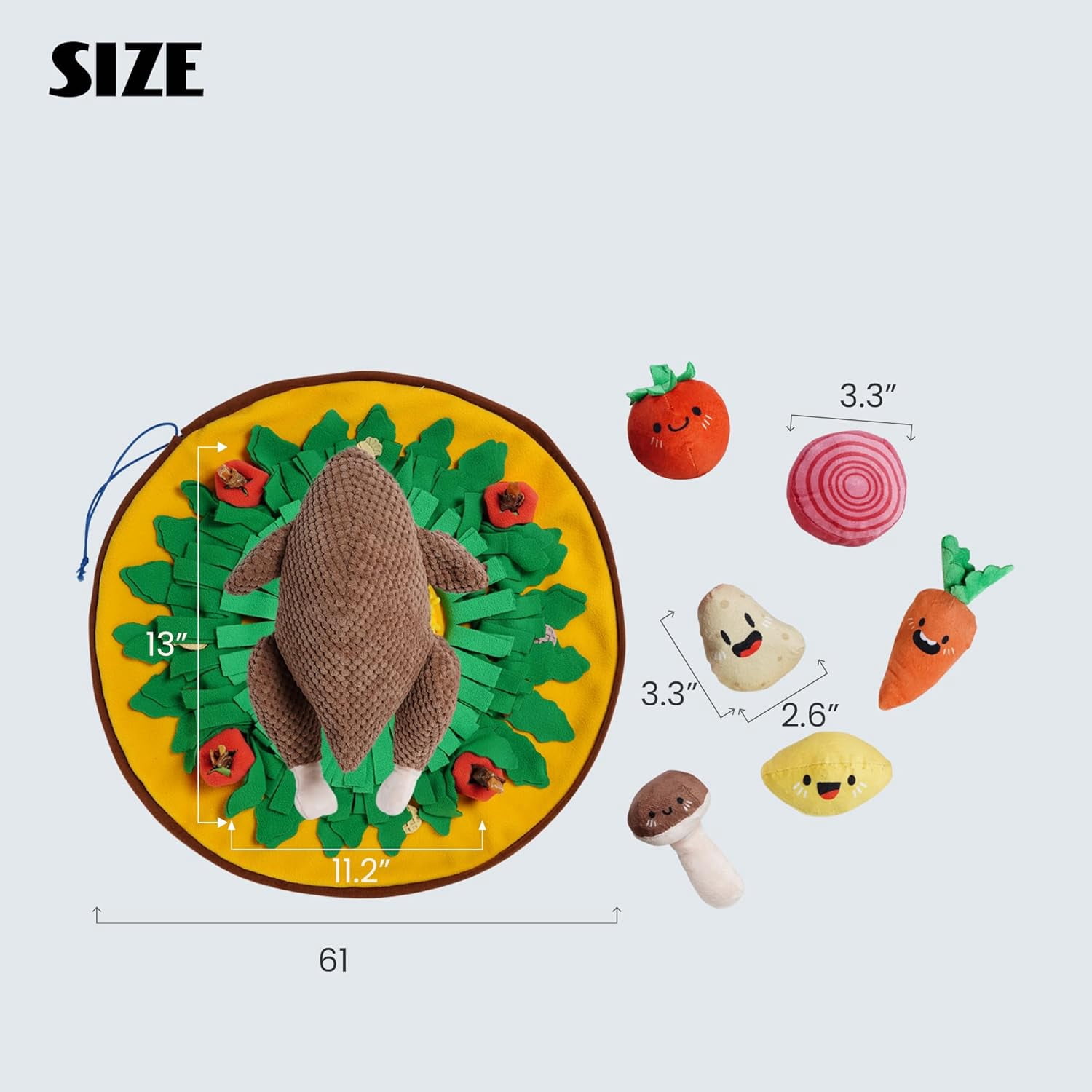 Nocciola Thanksgiving Turkey Puzzle Dog Toys Bundle, 7-in-1 Plush Turkey Toys with Snuffle Feeding Mat, Squeaky Interactive Dog Toys to Keep Them Busy