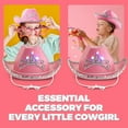 thumbnail image 6 of Light Up Pink Cowgirl Hat For Girls - (Pack of 2) Kids Cowboy Hat With Blinking Tiara Sequin Trim Fringe And Drawstring, Felt Girls Pink Cowboy Hat For Kids Costume Party Accessory, Dress-up, 6 of 8