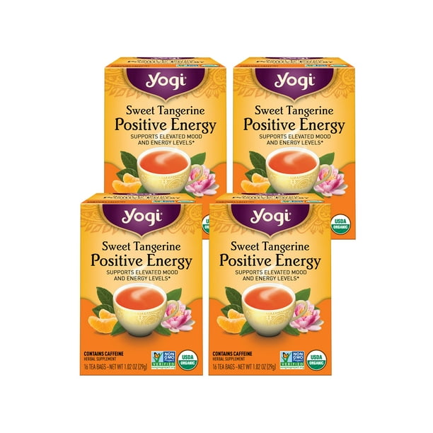 Yogi Tea Sweet Tangerine Positive Energy, Black Tea, Wellness Tea Bags