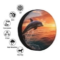 thumbnail image 4 of Naloa Sunset Dancing Dolphin B PVC Leather Spare Tire Wheel Cover for Car Truck SUV Camper Trailer Universal Fit many size14 inch, 4 of 6
