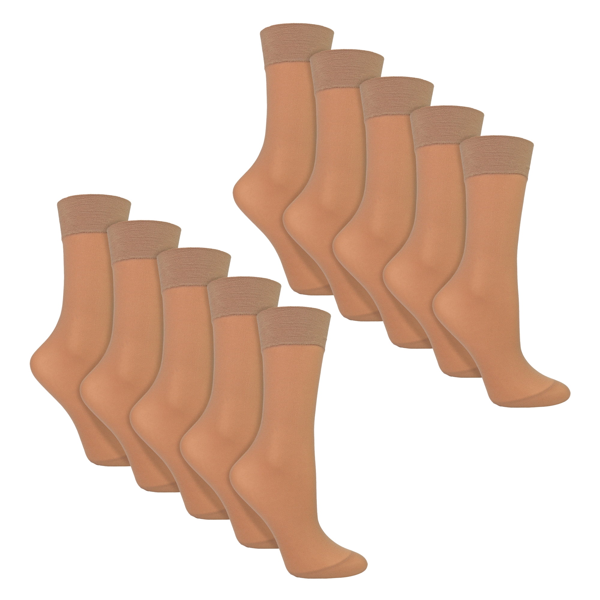 Sock Snob - 10 Pack Women's Ankle High Pop Socks 15 Denier Sheer Lightweight