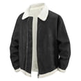thumbnail image 2 of Zynoxe Mens Plus Size Sherpa Jackets Vintage Lapel Shearling Collar Zip Up Long Sleeve Faux Suede Jackets Winter Warm Relaxed Fit Fleece Jackets with Pockets, 2 of 9