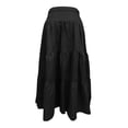 thumbnail image 5 of Angala Ladies Skirts High Waist Tiered Maxi Skirts Solid Summer Flowy Lightweight Streetwear Holiday Casual Womens Skirts Size M Black, 5 of 5