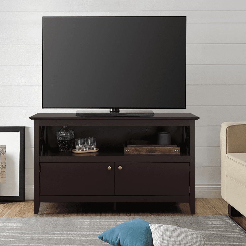 Topeakmart 24'' H TV Stand X Shape Wooden Display TV Cabinet