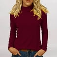thumbnail image 7 of Soyumi Trendy Sweatshirts Y2K Warm Cotton Basic Trendy tops Womens Long Sleeve top Fleece Line Womens Sweatshirts Hoodies Winter Lightweight Womens Blouses Sweatshirt Dress for Women Cozy, Wine, 7 of 7