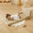 thumbnail image 4 of Robud Kids Couch, Extra Wide Kids Sofa, 2 In 1 Convertible Toddler Sofa Chair for Boys and Girls, Square Beige, 4 of 9