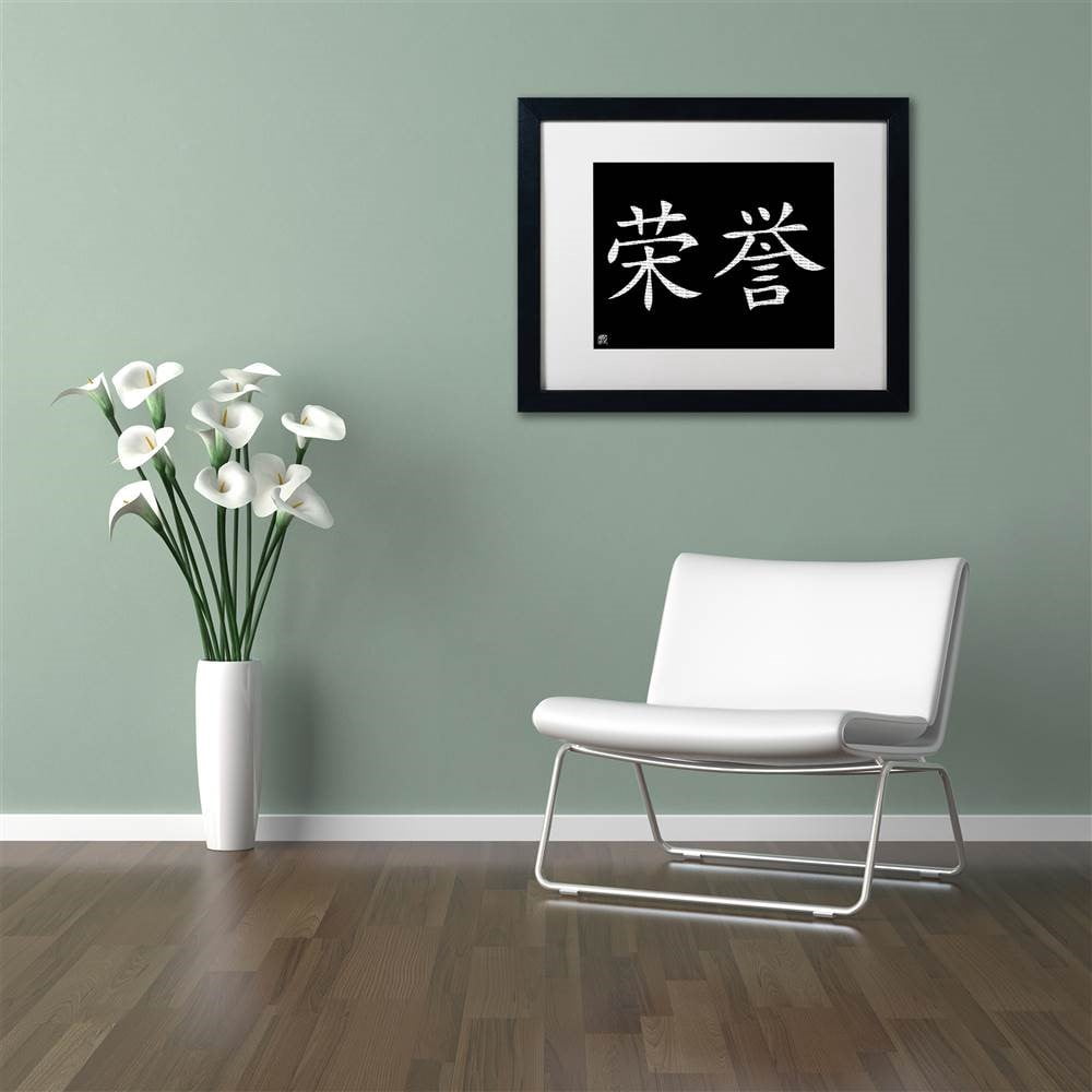 Trademark Fine Art "Honor-Horizontal Black" Canvas Art by  White Matte, Black Frame