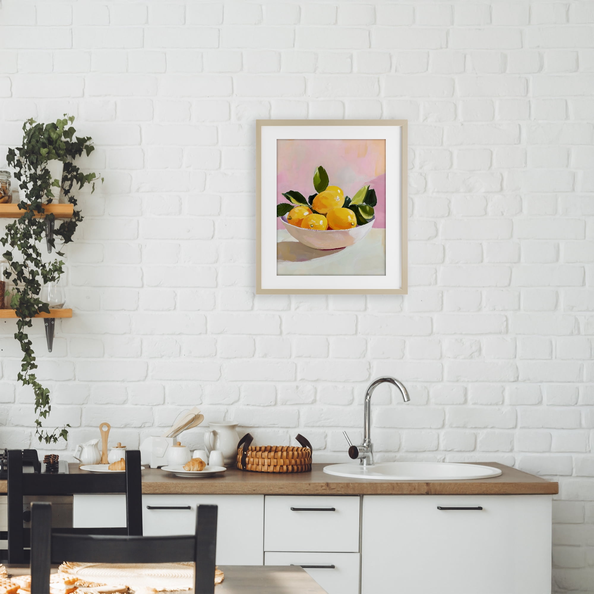 Stupell Industries Bowl of Lemons in Sunlight Birch Framed Print Under Glass, design by The Prints Vibe