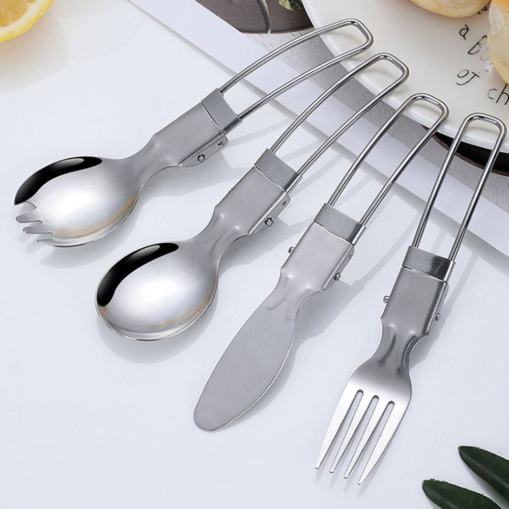 Entatial Camping Tableware, Portable Folding Folding Cutlery Set for Outdoor