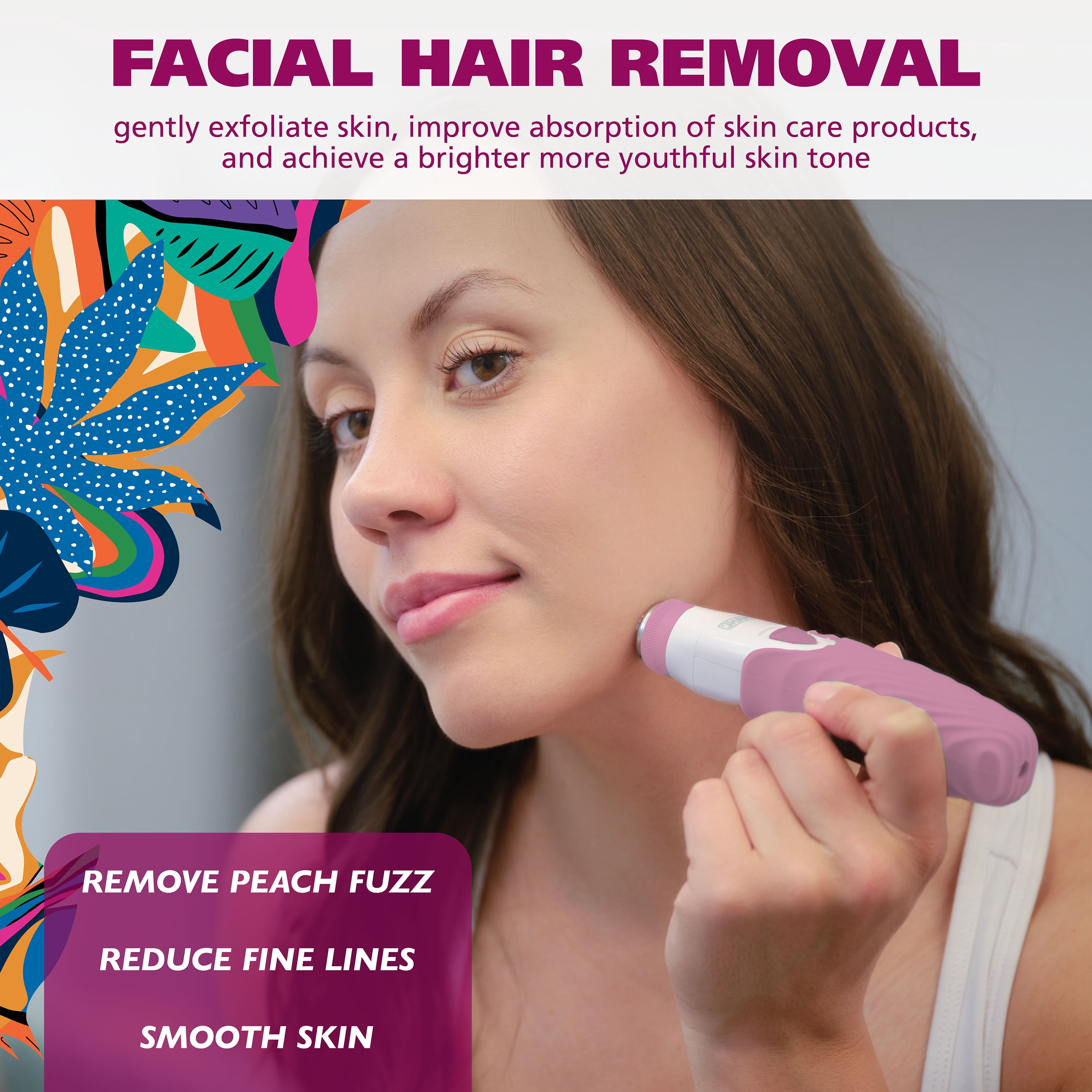 Wahl Be Radiant Facial Refiner, Wet/Dry Trim Shave, Rechargeable Pink-Silver - 3031334