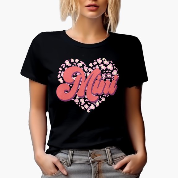 Distressed One Loved Mini, Mother-To-Daughter Mother's or Valentine's Day Gift, Black T-Shirt, Small