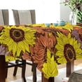 thumbnail image 3 of Sunflower Flowers Rectangle Tablecloth, Dust Proof Anti Wrinkle Wipeable Table Cloth Tabletop foration of Dinner Kitchen Wedding Holiday Party 54"x54" Decor Gift, 3 of 7