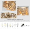 thumbnail image 5 of Sefinn Four 3-Light Beaded Bohemian Antique Brass Corded Electric Chandelier, 5 of 8