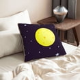 thumbnail image 6 of Velvet Decorative Throw Pillow Covers Set of 2, Soft Square Cushion Cover with Invisible Zipper Purple Moonlight Moon Stars Printing, 16"x16", 6 of 7
