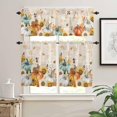 thumbnail image 2 of Green Eucalyptus Leaves Kitchen Curtains, Retro Floral 3-Piece Kitchen Curtain Valance and Tiers Set 36 Inch Length, Rustic Botanical Rod Pocket Half Window Curtains for Cafe Living Room Bathroom, 2 of 6
