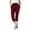 Wine, variant on HNMKIU Trendy Women's Casual Pants with Pockets and Elastic Belt Mid-Length Trousers for Effortless Style and Comfort Versatile for Every Occasion