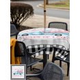 thumbnail image 4 of Outdoor Tablecloth with Umbrella Hole and Zipper, Valentine's Day Square Table Cloth 60x60 Inch Waterproof Tablecloth, Blue Love Truck Buffalo Plaid Romantic Wood Picnic Table Cover for Patio Camping, 4 of 7