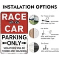 thumbnail image 6 of Race Car Wall Decor for Boys Bedroom – Vintage Tin Parking Only Sign, 8x12 Metal Wall Art for Garage, Man Cave, Kids Racing Room Gift, 6 of 7