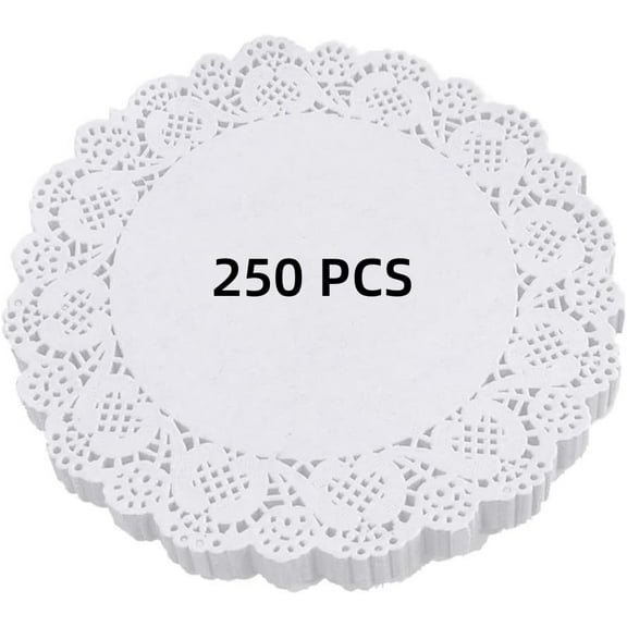 LQQBOX Paper Doilies 6.5 inch,White Paper Doilies, Lace Paper Doilies Round Decorative Paper, 250 PCS