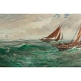 thumbnail image 2 of Charles Napier Hemy 24x17 Gold Ornate Framed and Double Matted Museum Art Print Titled - In the Track of the Trawlers (1896), 2 of 4