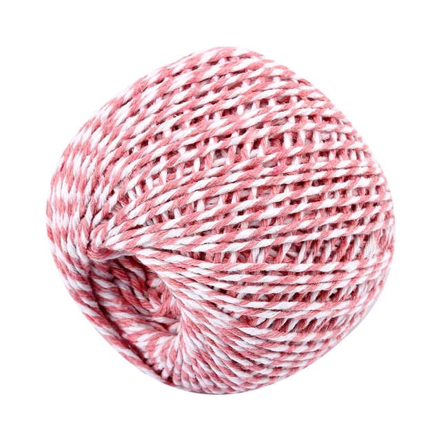 Cotton Thread Weave Socks Clothes Hats Clothing Practicing Prop Sewing Rope Multicolored 100 Meters for Beginners DIY Ropes pink + white